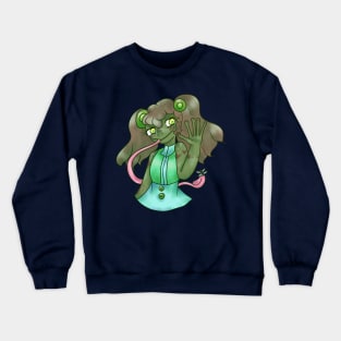 Frog Girl Catching A Dragonfly Crewneck Sweatshirt